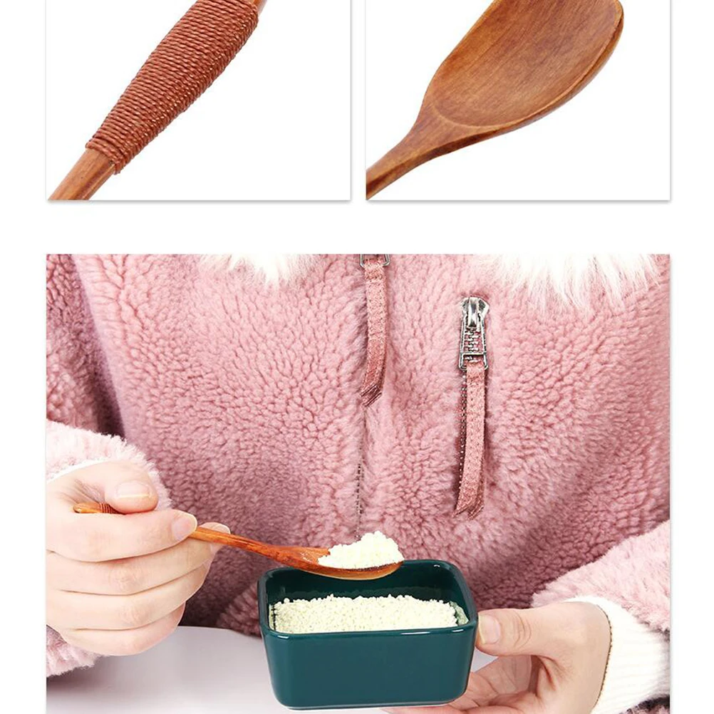 

4pcs Children's Wooden Spoon -Friendly Smooth Edge Compact Lightweight Sugar Honey Seasoning Scoop For Toddler Family