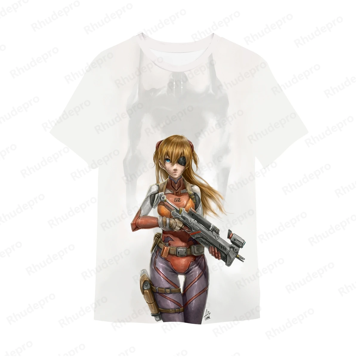 Camiseta anime neon Genesis Evion masculina, roupas hip-hop, tendência de manga curta, tops novos, estilo harangeljuku, roupas Y2K, 2024