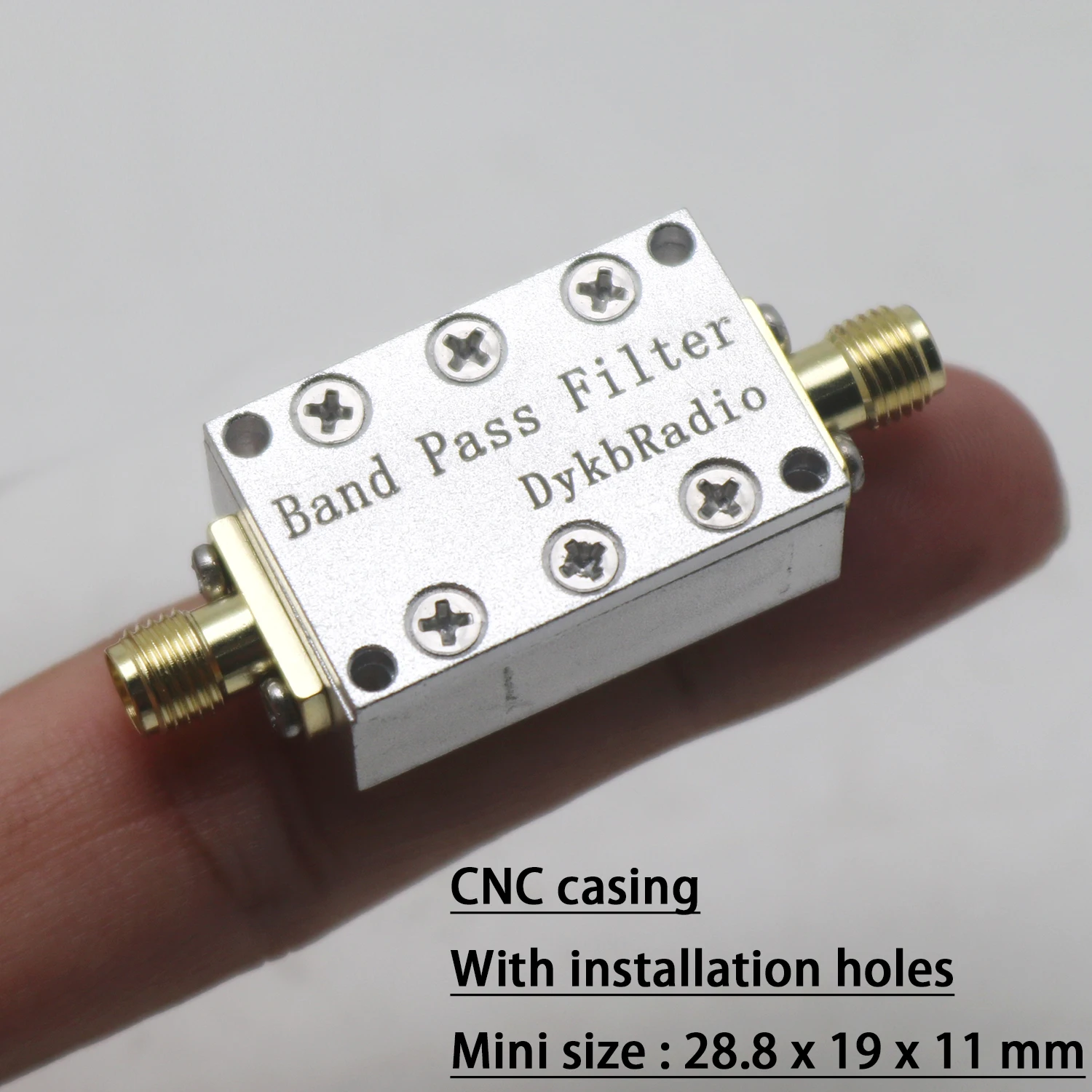 CNC Shell Bandpass Filter BPF 433M 868M 915M 1090M 2.4G 5.8G 1dB Bandwidth Radio RF Signal Drone LORA Helium Miner SDR ADSB WIFi