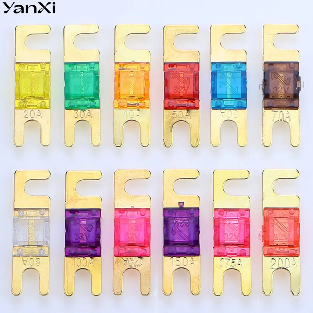 ANL Gold Plated Stud Car Fuses Mini Car Stereo Audio AFS Fuse 32V 20A 30A 40A 50A 60A 70A 80A 100A 125A 150A 32V Auto Fuses