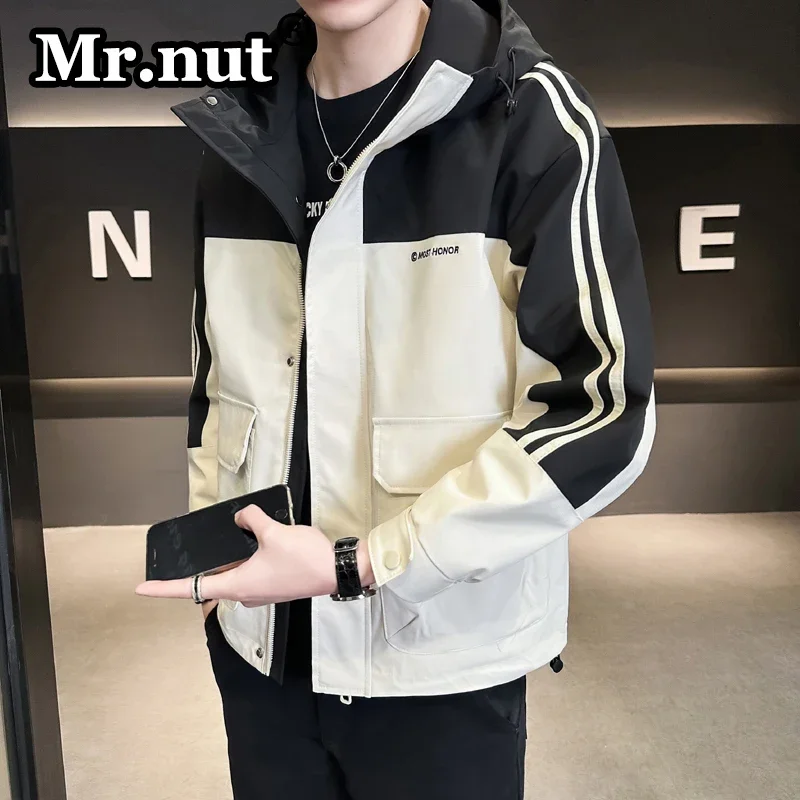 

Mr.nut Popular Jacket Hooded Long Sleeve Coats Outdoor Jackets Camping High-Quality Windbreak Waterproof Overcoat Men's Clothing