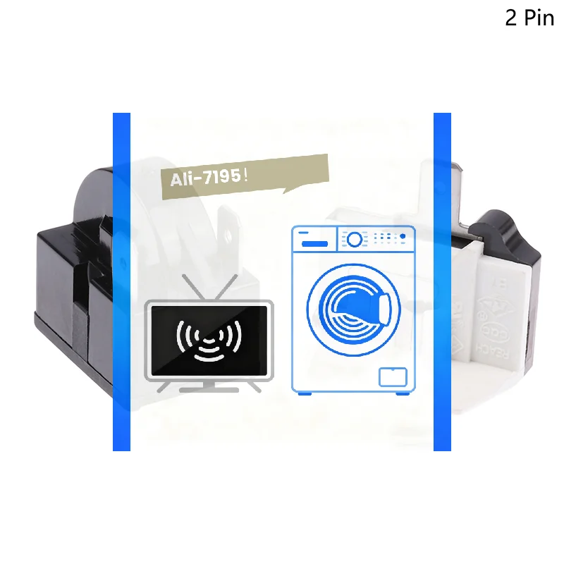 Refrigerator Compressor PTC Start Relay Refrigerator Starter Overload Protector 2 Pin 15 Ohm 1/6H Replacement Protector