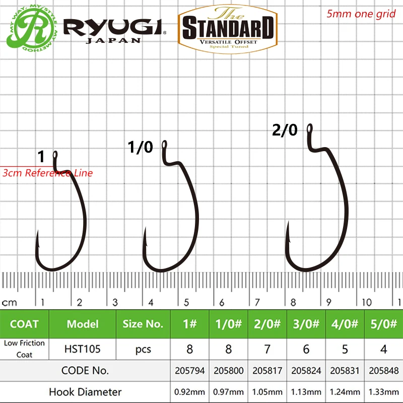 Ryugi Offset Hooks Sets Japan Original Hooks Texan Hook Fishing Hook Set Texas Hook Trout Hooks Lure Hook High Carbon Steel