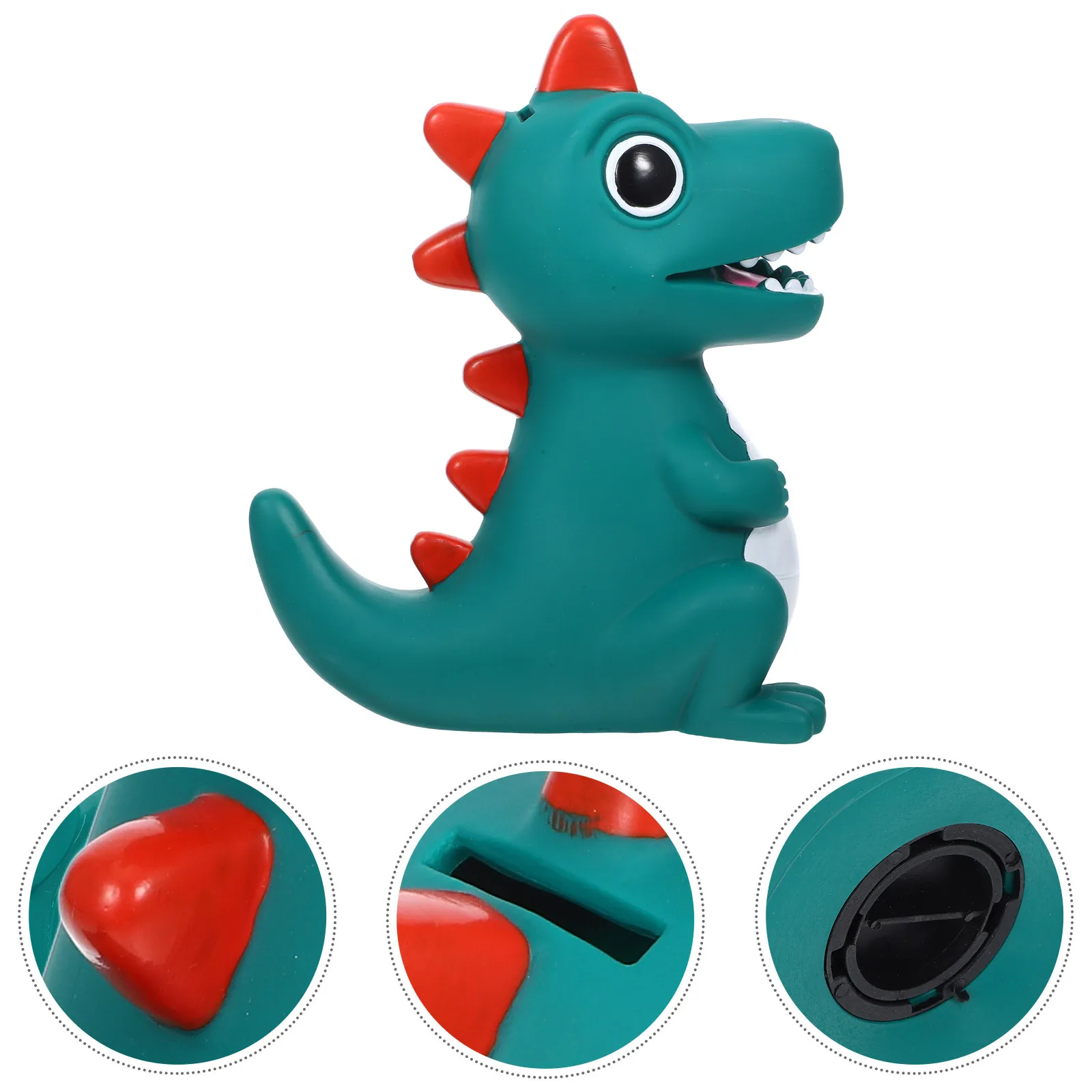 Dinosaur Shaped Piggy Bank Deep Green Vinyl Coin Box Child Money Saving Jar Cartoon Decor Piggy Bank Vinyl Coin Container