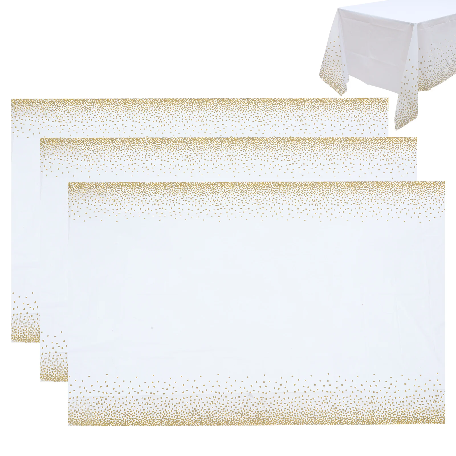 

5Pcs Disposable Gold Dot Tablecloth Rectangular Design Party Wedding Birthday Picnic Dinner Table Cover Decoration