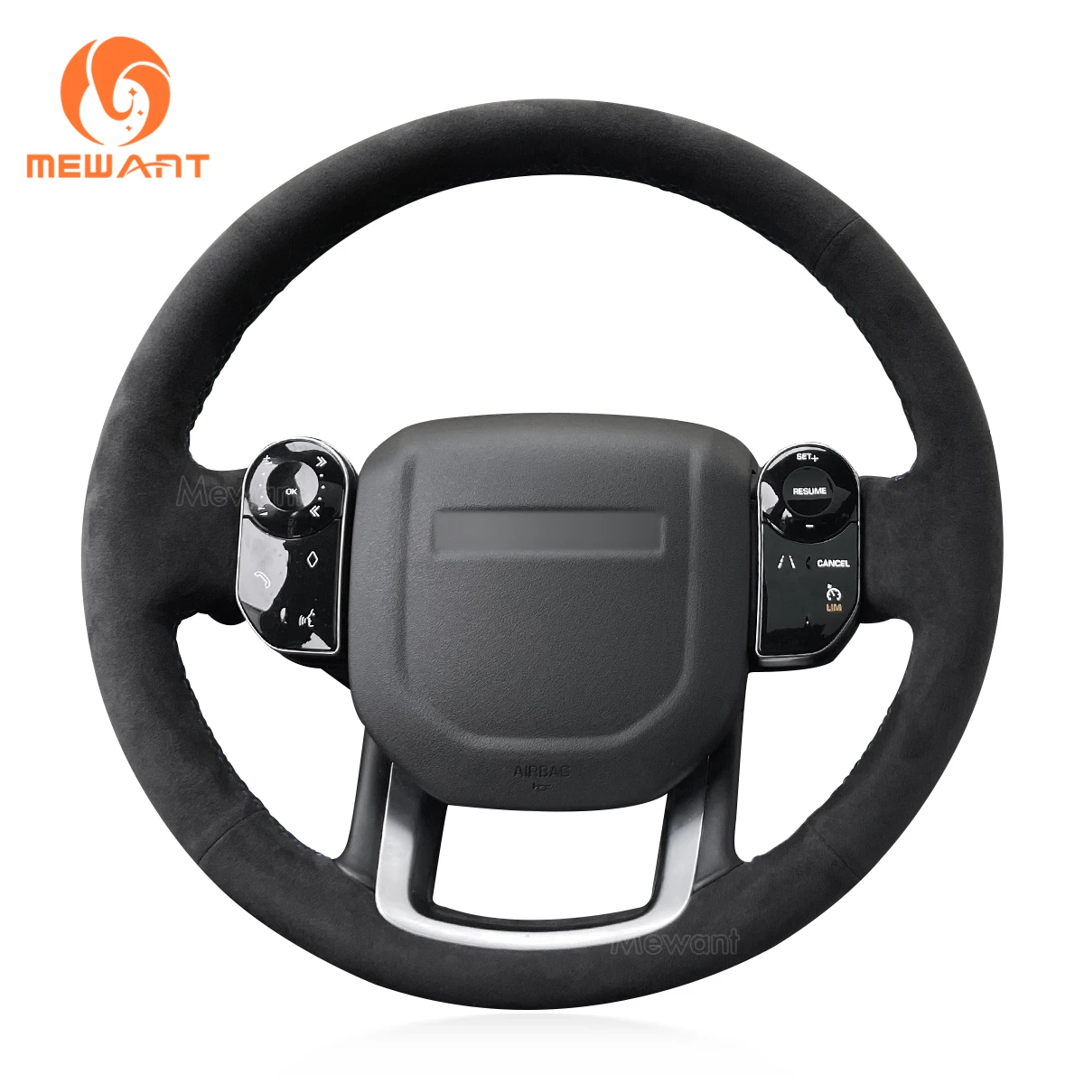 

MEWANT Balck Alcantara Steering Wheel Cover for Land Rover Range Rover 2014 2015 Protector Auto Interior Accessories Wraps