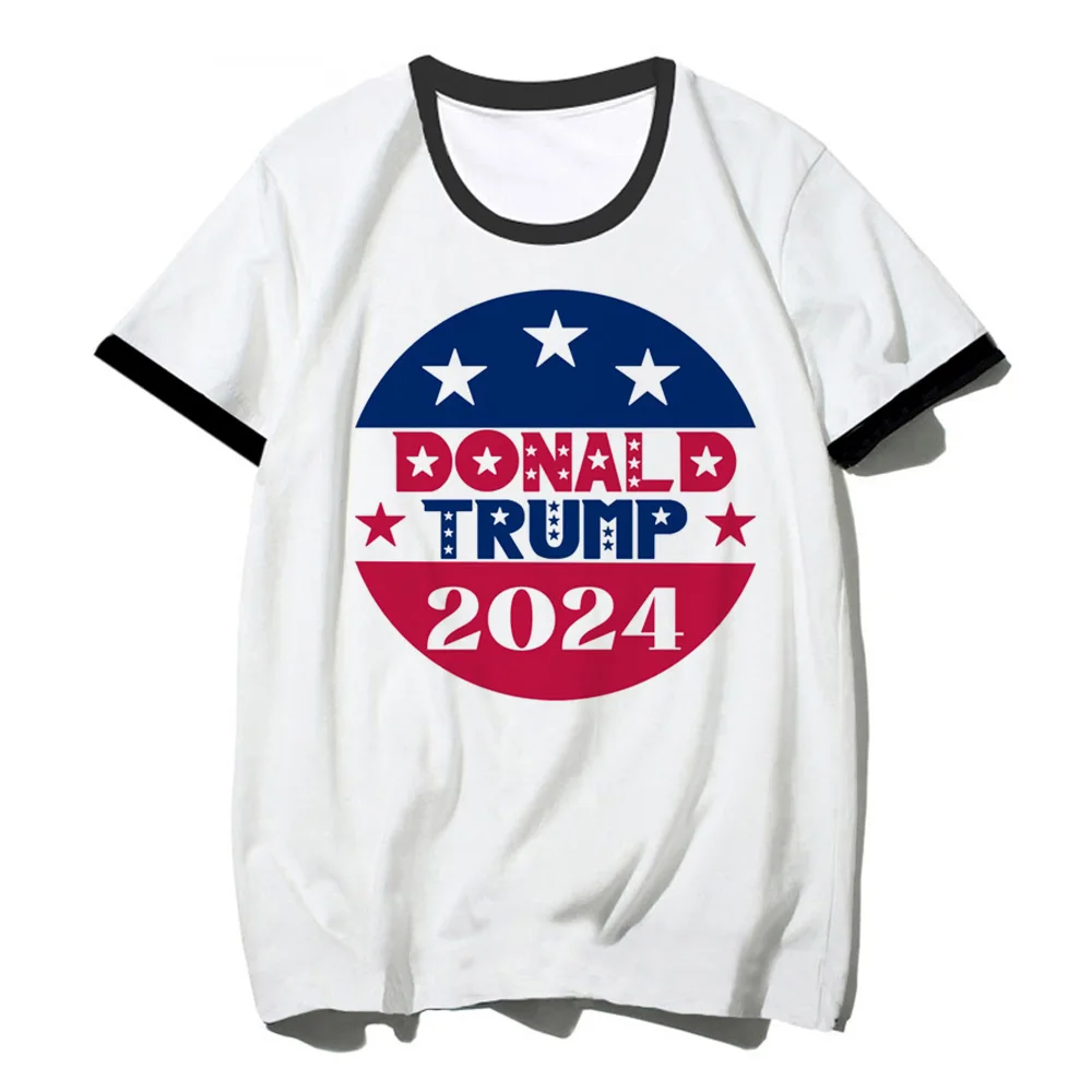 Trump 2024 t-shirts women manga Y2K anime Tee female manga funny streetwear clothing