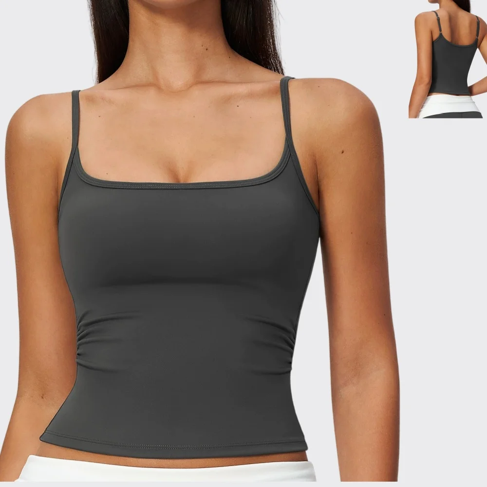 Women Yoga Tank Top Gym Clothes Shockproof Push Up Pilates Sports Underwear With Chest Pad Outdoor Running Workout Fitness Vest