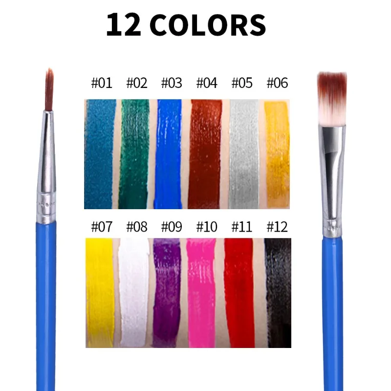 12 Color Water Based Face Paint Palette Non Toxic Quick Dry for Halloween Body Art and Carnival Makeup Costume Party Easy Wash