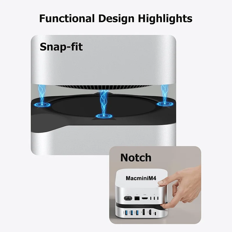 USB-C-Hub-Dockingstation für Mac Mini M4, Splitter, M2-SSD-Gehäuse, Festplattengehäuse, SD/TF4.0-Anschluss, Erweiterungsständer, MiniLink, Typ-C – Detail 5