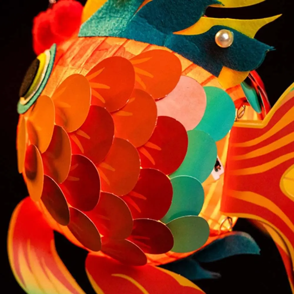 Cute Goldfish Goldfish Lantern Glowing Handmade Mid-Autumn Glow Lantern Three-dimensional Hanging Lantern Festival