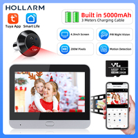 Hollarm 2.4G WiFi Tuya Peephole Doorbell Digital Camera 1080P Automatic Sensing Door Eye Camera 4.3 Inch Wireless Doorbell