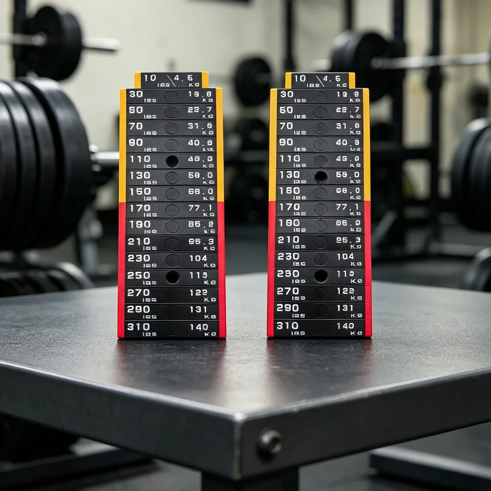 Plastic Weight Sticker Labels 2 Pack for Home Commercial Gyms 4.5kg to 140kg Increments 1.6x9cm Black Waterproof