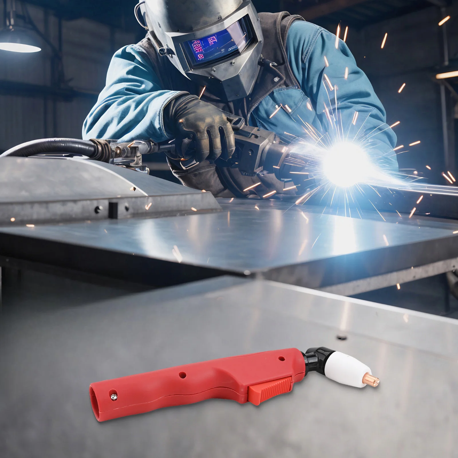 

Spare Plasma Cutter Torch Curved Hand Cutting Machine Head Nylon 197mm Nozzle Bent Handle Welding Soldering LG-40