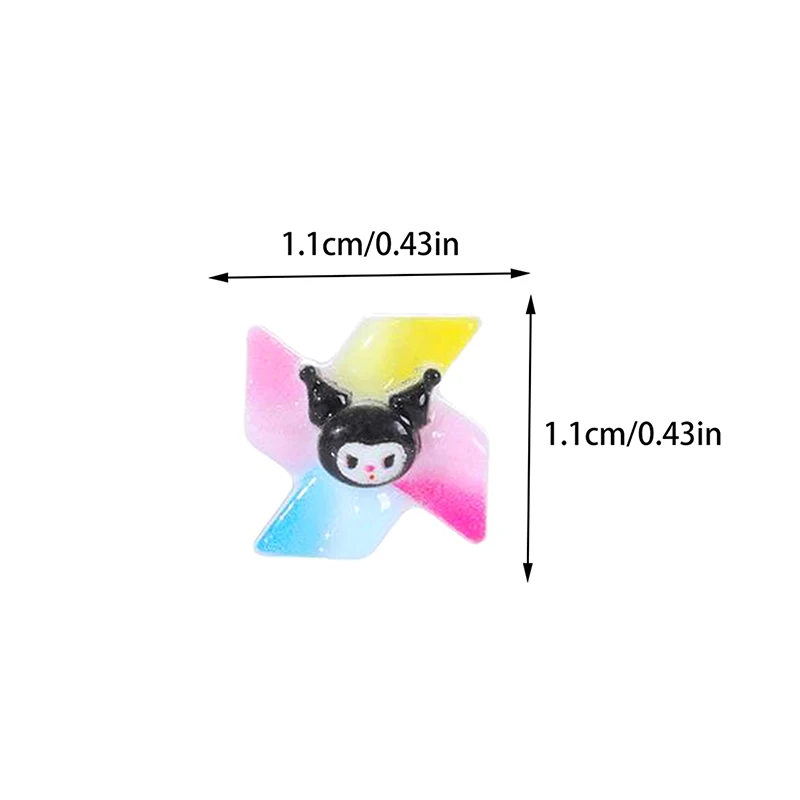 10PCS/Bag Luminous Windmill Sanrio Nail Art Decorations Simple Cute Manicure Parts Glow In The Dark Charms DIY Accessories Gifts