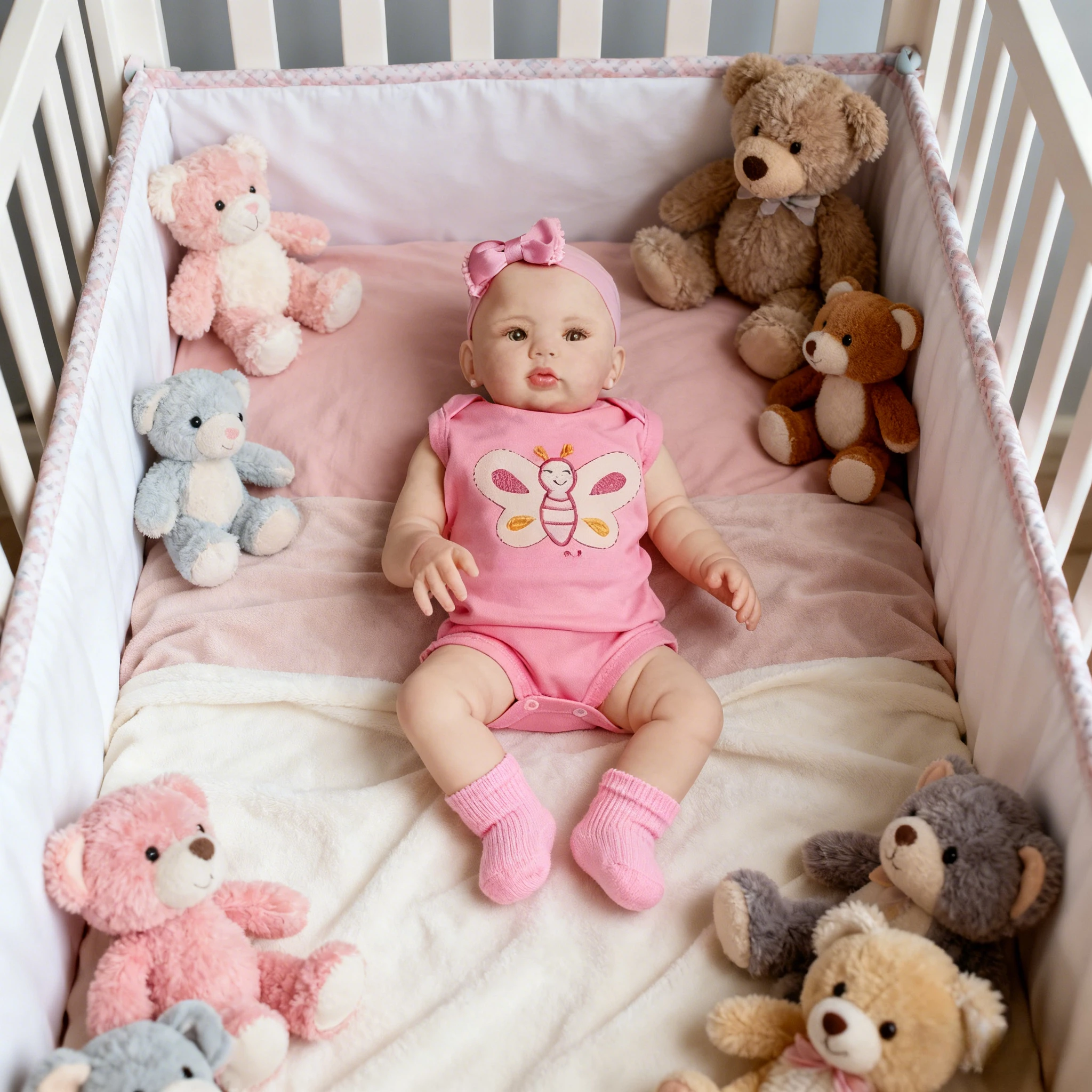 

NPK 19-дюймовая 3D картина с видимыми венами, кожа высокого качества, винил для всего тела, Reborn Abigail, коллекционная художественная кукла, рождественский подарок для Bebe