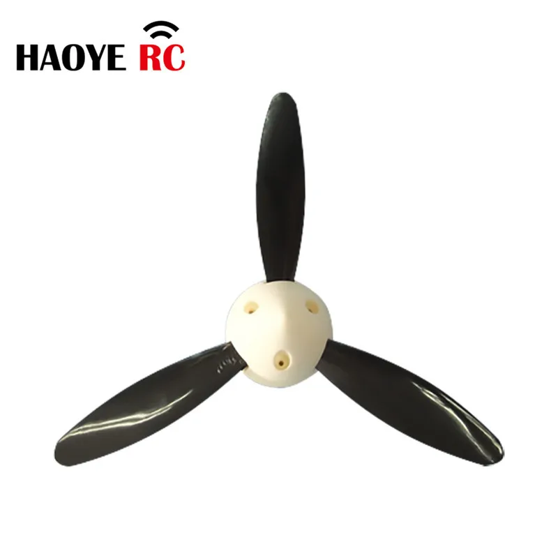 Haoye plástico E-Prop Spinner para RC Plane Part, DIY três lâminas, não incluído, acessórios, 1 conjunto