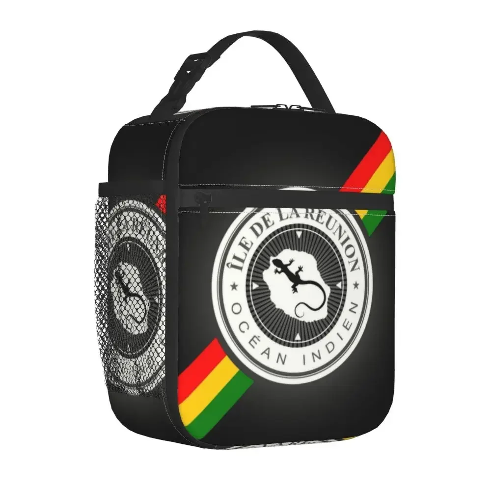 974 Reunion Island Flag Insulated Lunch Bags for Women Reunionese Proud Portable Thermal Cooler Food Lunch Box School