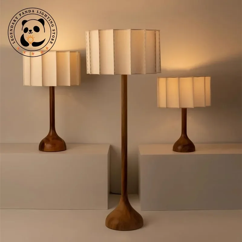 Japanese Wabi-sabi Solid Wood Table Lamp Zen Art Decorative Desk Lights Designer Luminaries Living/Model Room Bedroom Study Cafe