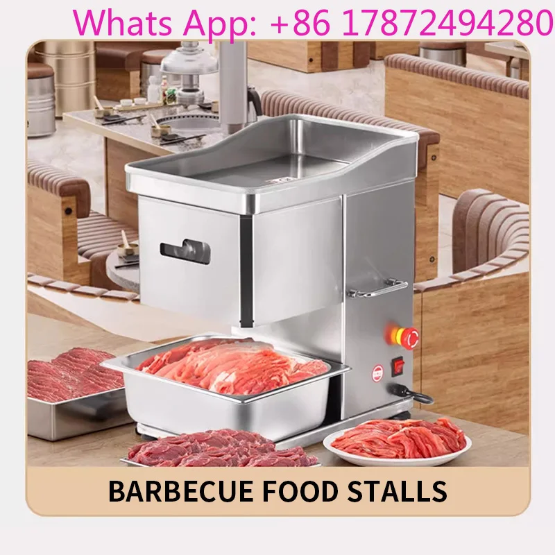 Commercial meat slicer high power desktop electric stainless steel slicing meat shreds dicing multifunctional all-in-one machine