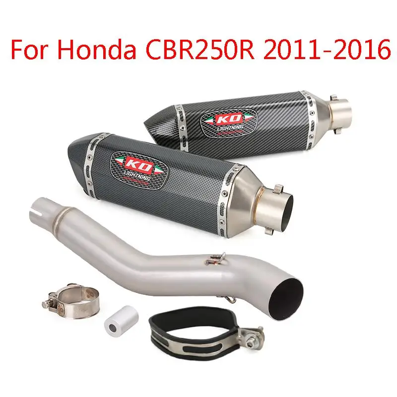 

Slip On For Honda CBR250R 2011-2016 Mid Exhaust Link Pipe 51mm Muffler Tail Tip Stainless Steel Silencer Motorcycle Connect Tube