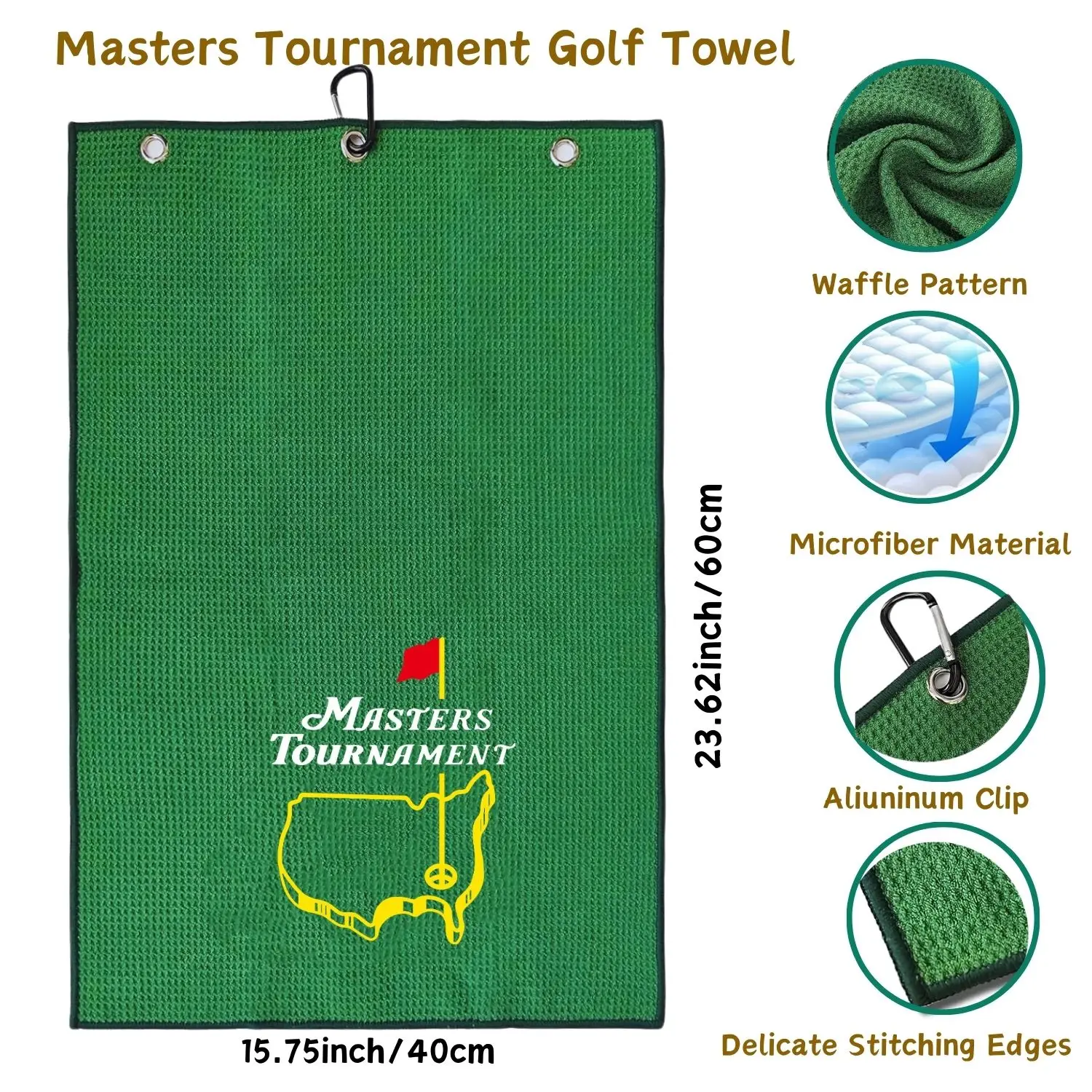 Funny Microfiber Premium Golf Towel, Embroidered Golf Towels for Golf Bags for Men&Women, Golf Accessories for Men Golfers