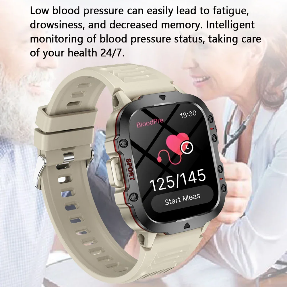 H19 Smartwatch Bluetooth Call ECG Heart Rate Detection Flashlight Compatible Android IOS Outdoor Men Women Sports Smart watch