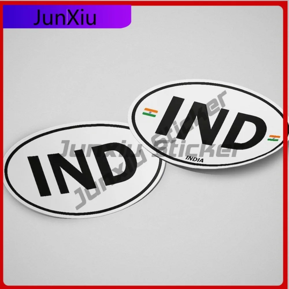 

India Flag Sticker Oval-shaped White and Black Country Creative Motorcycle Helmet Air Conditioners Waterproof Scratch Resistant