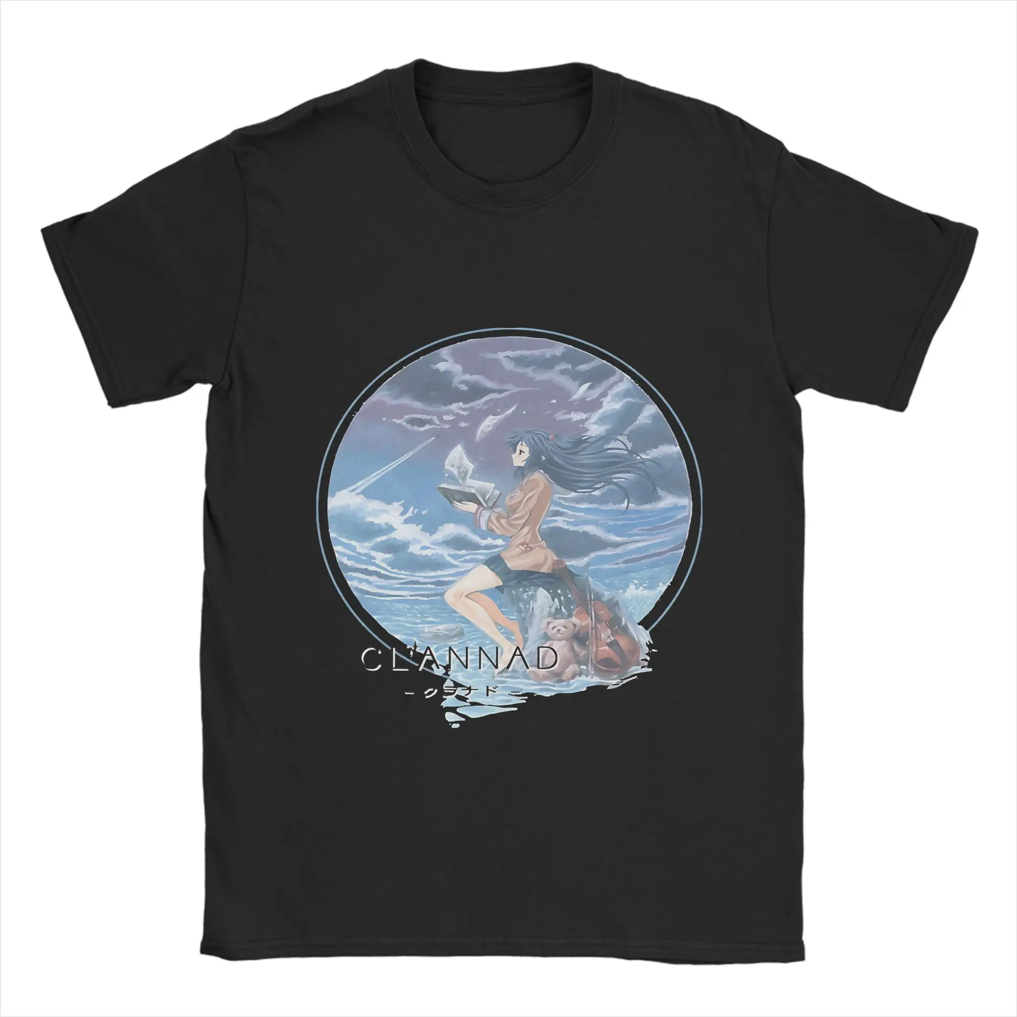 

Футболка в стиле стритвир, модные футболки Beach Clannad, 100% хлопковая футболка для мужчин, топы с короткими рукавами и принтом в стиле Y2K в стиле ретро
