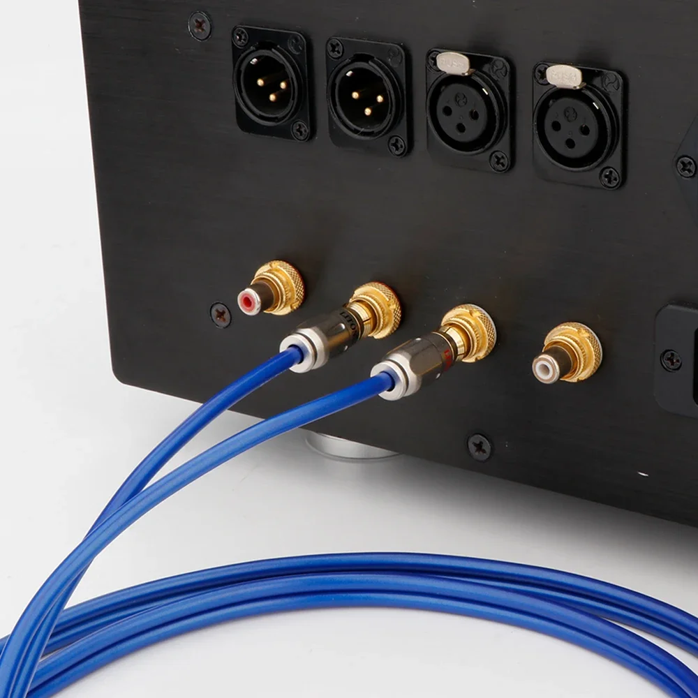 Pair OCC Silver Plating RCA Cable HiFi Audio Interconnect Line Extend Single Cable 2RCA TO 2RCA Cable