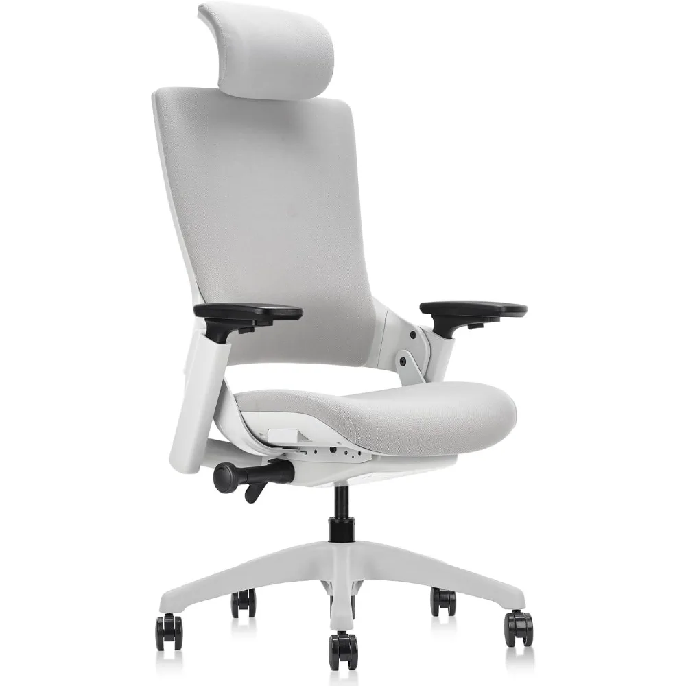 

Ergonomic High Swivel Executive Chair with Adjustable Height Head 3D Arm Rest Lumbar Support and Upholstered Back for Home Offi