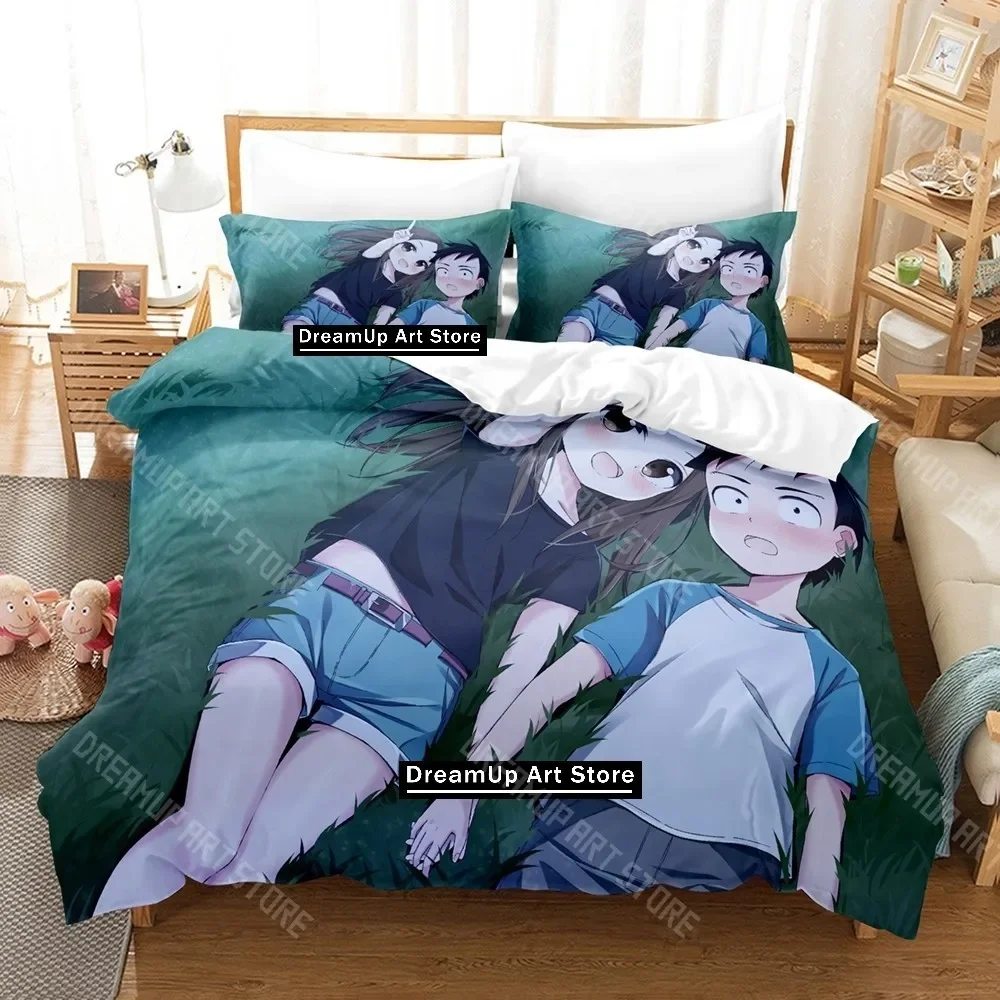 Комплект постельного белья с 3D принтом Karakai Jouzu No Takagi-san, одинарный, полный, Queen King Size, комплект постельного белья для взрослых и детей, комплекты пододеяльников для спальни Anim