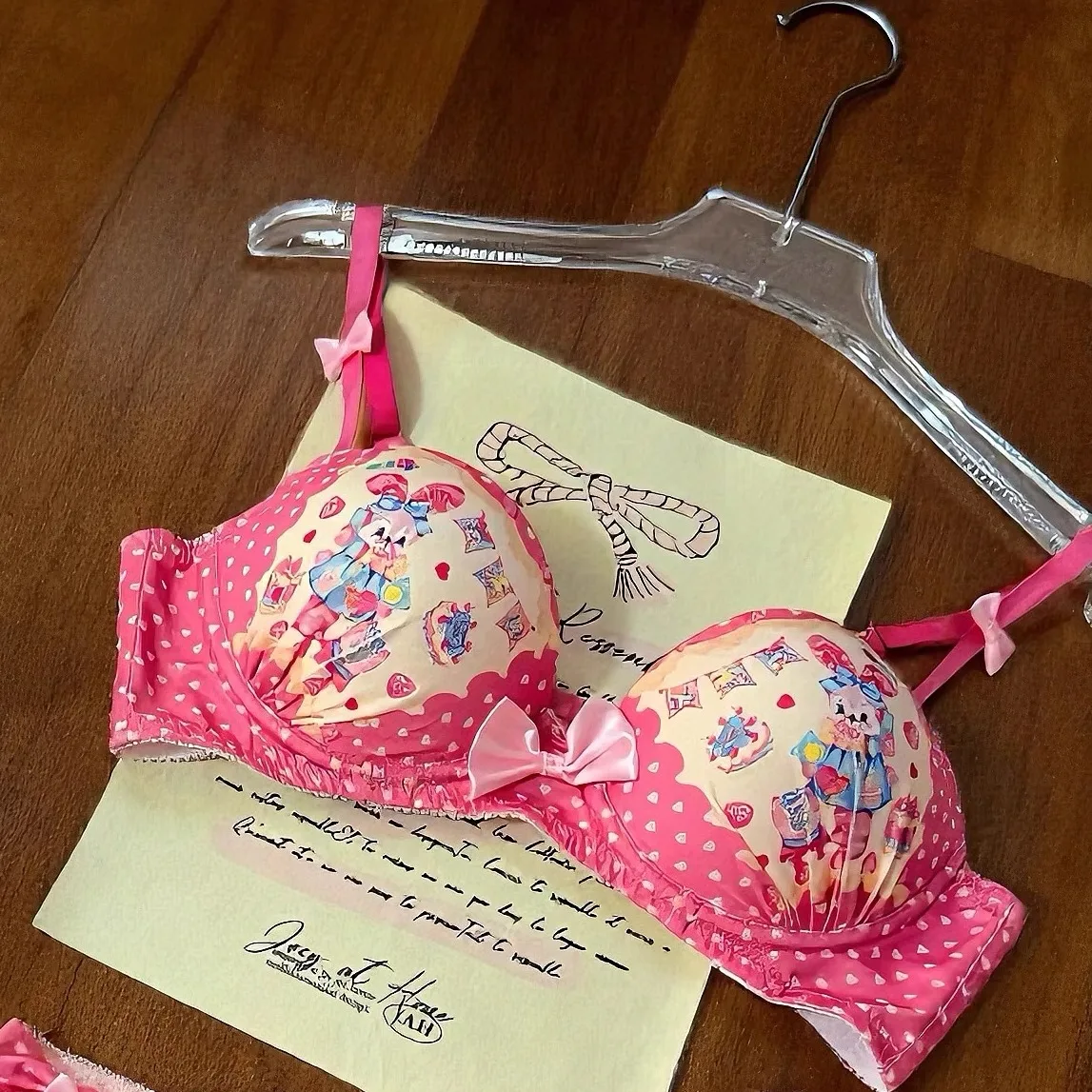 Fairy Tale Collection Lolita Japanese Sweet Girl Lolita Bra Set Bear Rabbit Thin Without Steel Hoop Gather Underwear