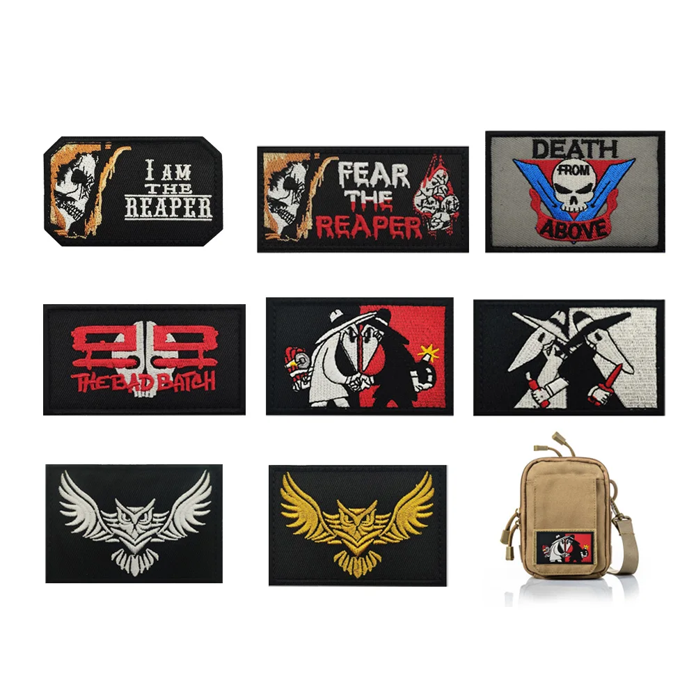 New FEAR THE REAPER Embroidered Cloth Applique Outdoor Bag Accessories Tactical Morale Magic Backpack Patch