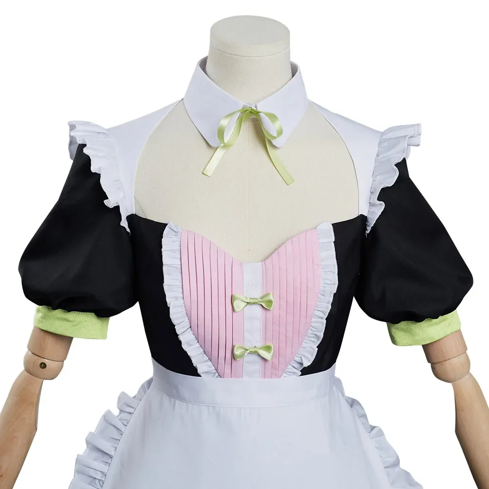 Anime Japanse Anime Kanroji Mitsuri Cosplay Kostuum Kat Oor Meid Lolita Jurk Kimono Outfits Halloween Carnaval Pak