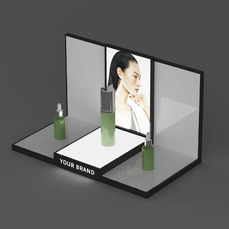 Custom Design Store Retail Countertop Advertising Light Emitting Diode Acrylic Cosmetics Perfume