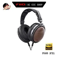 FiiO FT1 HIFI Wired Headphones Walnut Wood Earphones 60mm Dynamic CCAW Nanowood Fiber Composite Diaphragm PC Game  Headphones