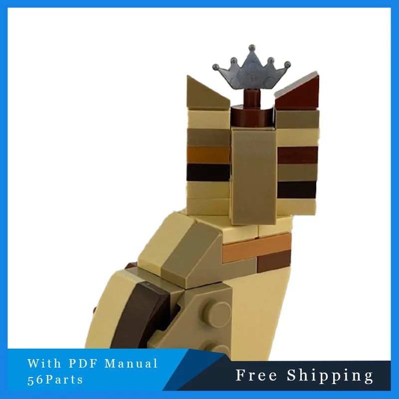 56 pièces créatif abricot exquis avancé chat modulaire bloc de construction modèle série enfants assemblage Puzzle jouet cadeaux d'anniversaire