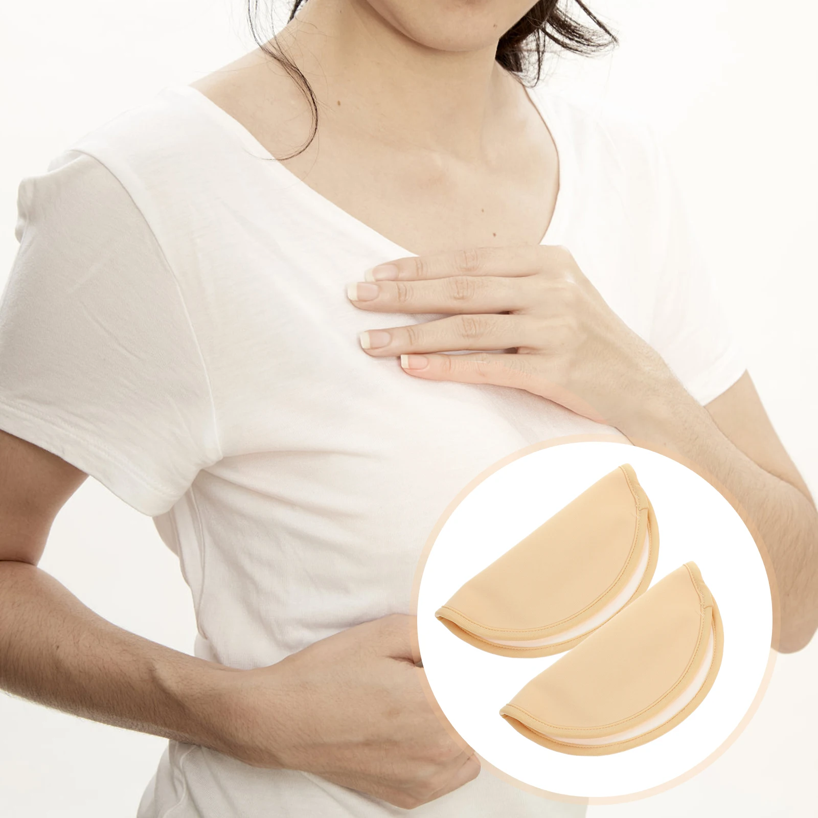 

2pcs Castor Oil Pack Reusable Leakproof Breast Pads Organic Cotton Nursing Fit Khaki Comfortable Gift for Women