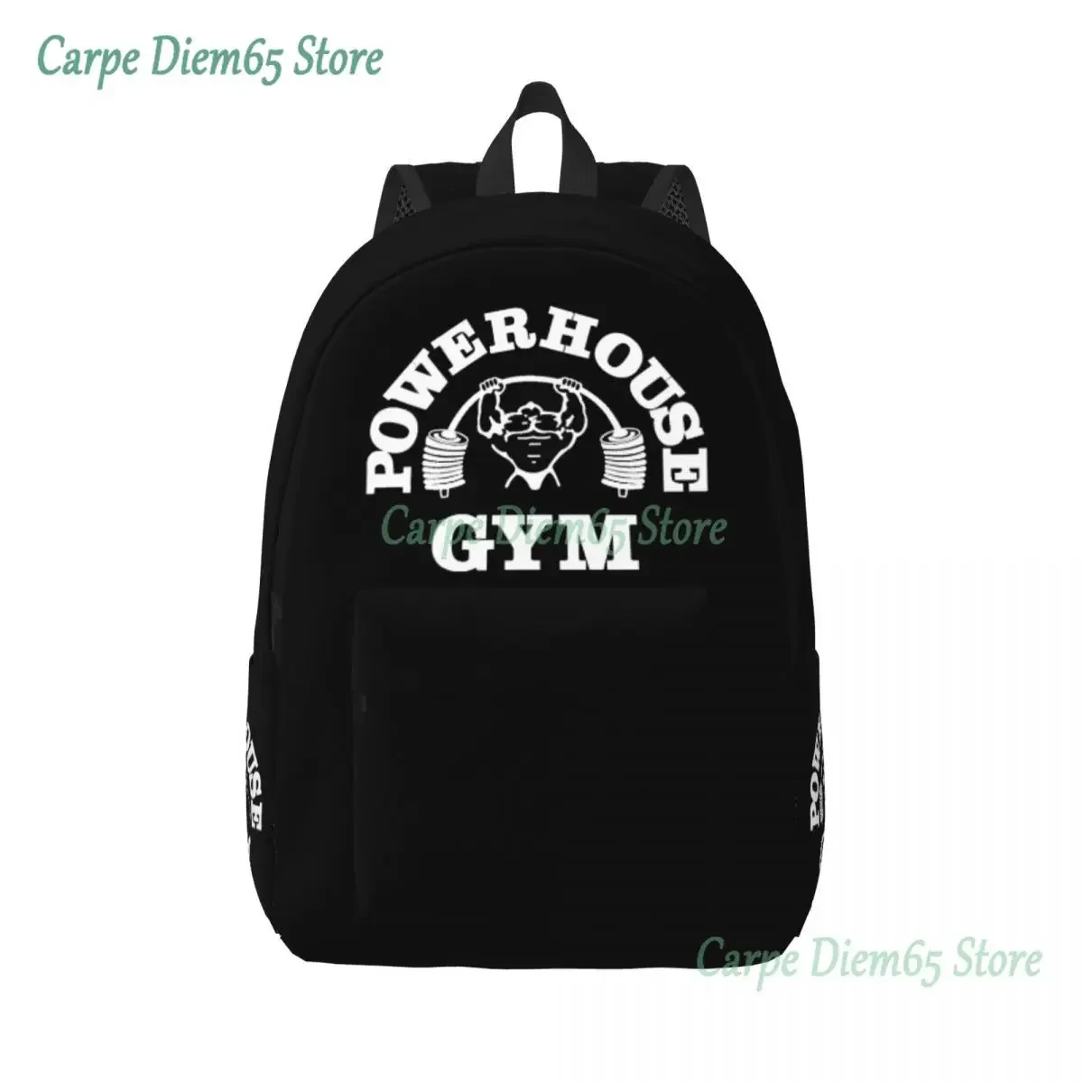 

Personalized Powerhouse Gym Canvas Backpacks Men Women Casual Bookbag for School College Fitness Building Muscle Bags