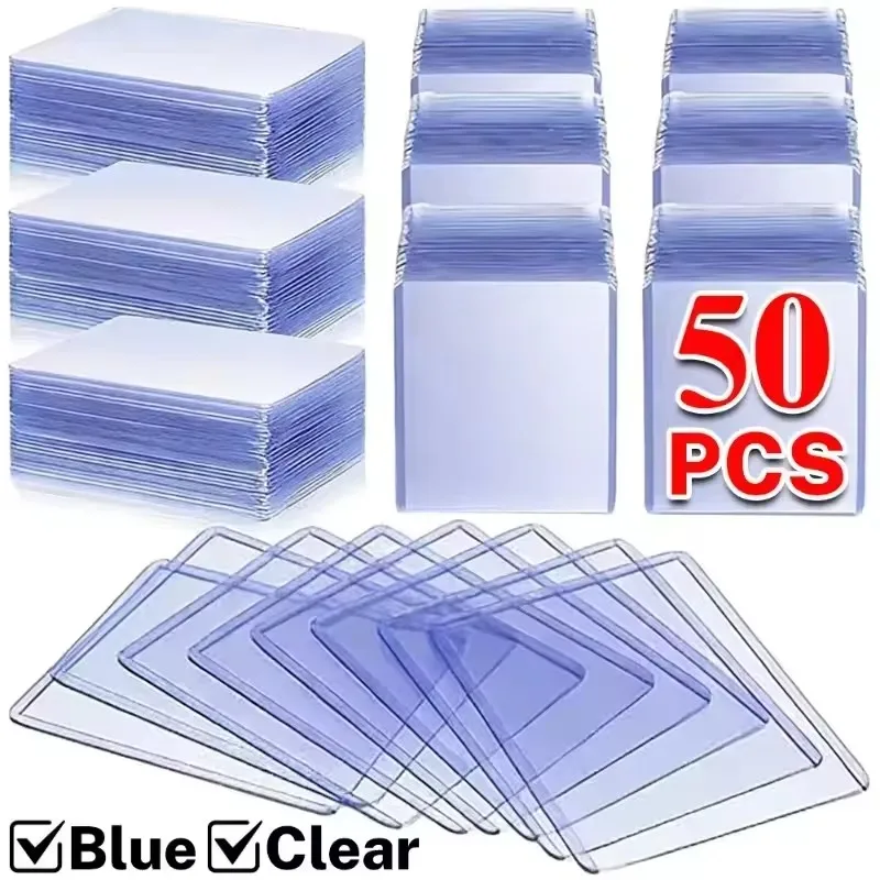 50/1Pcs Transparent Card Sleeve Korean Kpop Card Sleeve with Protective Film Holder Idol Photo Game Card Holders Cover 35PT