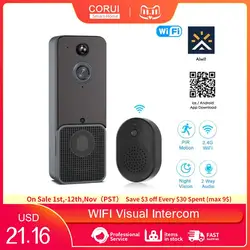 Corui Wireless Smart Video campanello citofono visivo digitale WIFI Remote Home Alarm campanello per porta Monitor per telecamera di sicurezza impermeabile