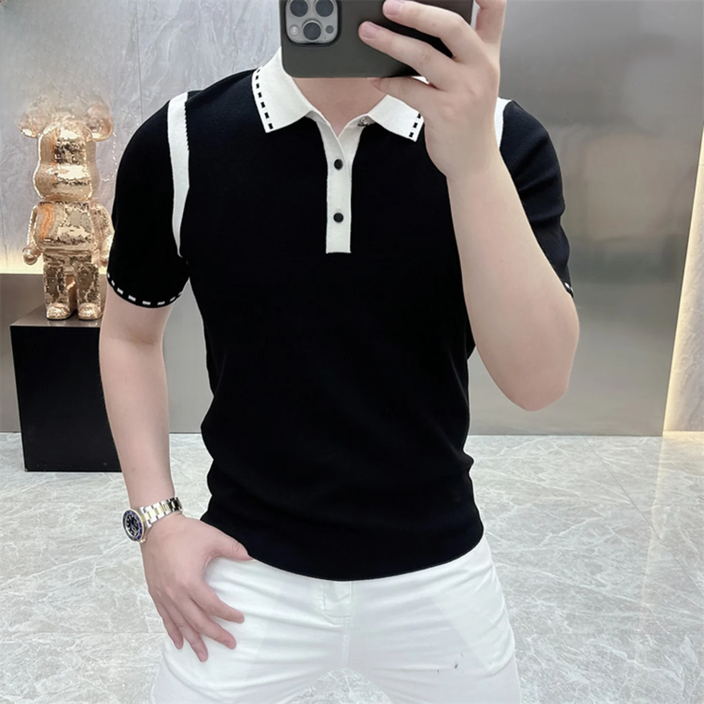 

Модная простая мужская трикотажная рубашка с коротким рукавом Legend Paul 2026, новая осенняя коллекция, европейский стиль, повседневная одежда