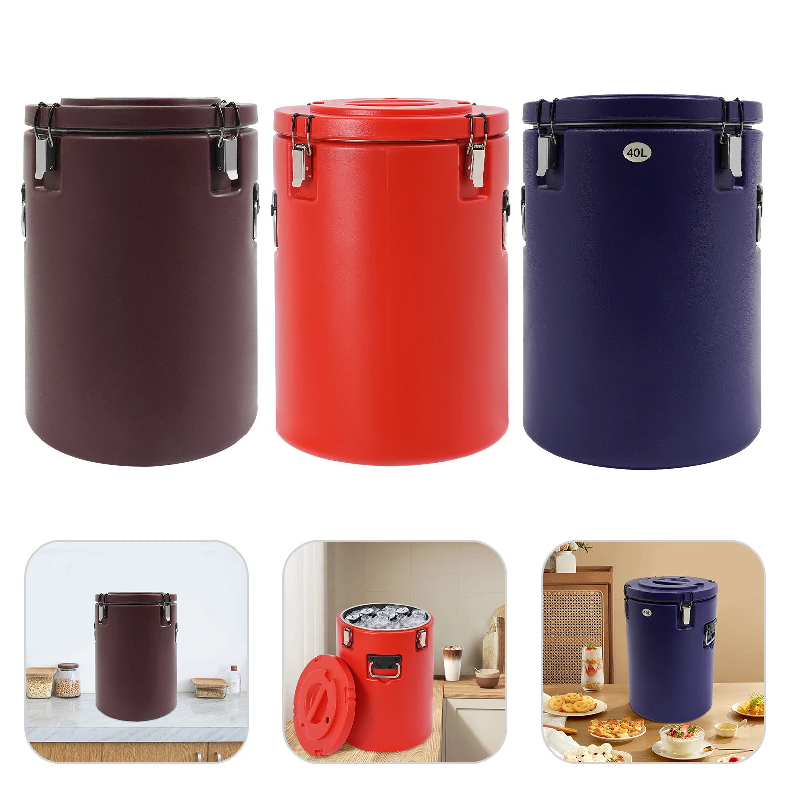 

Большой изолированный контейнер-ведро емкостью 40 л, коммерческая переноска для горячей и холодной еды, пикника, общественного питания, сохраняет температуру 10-15 часов