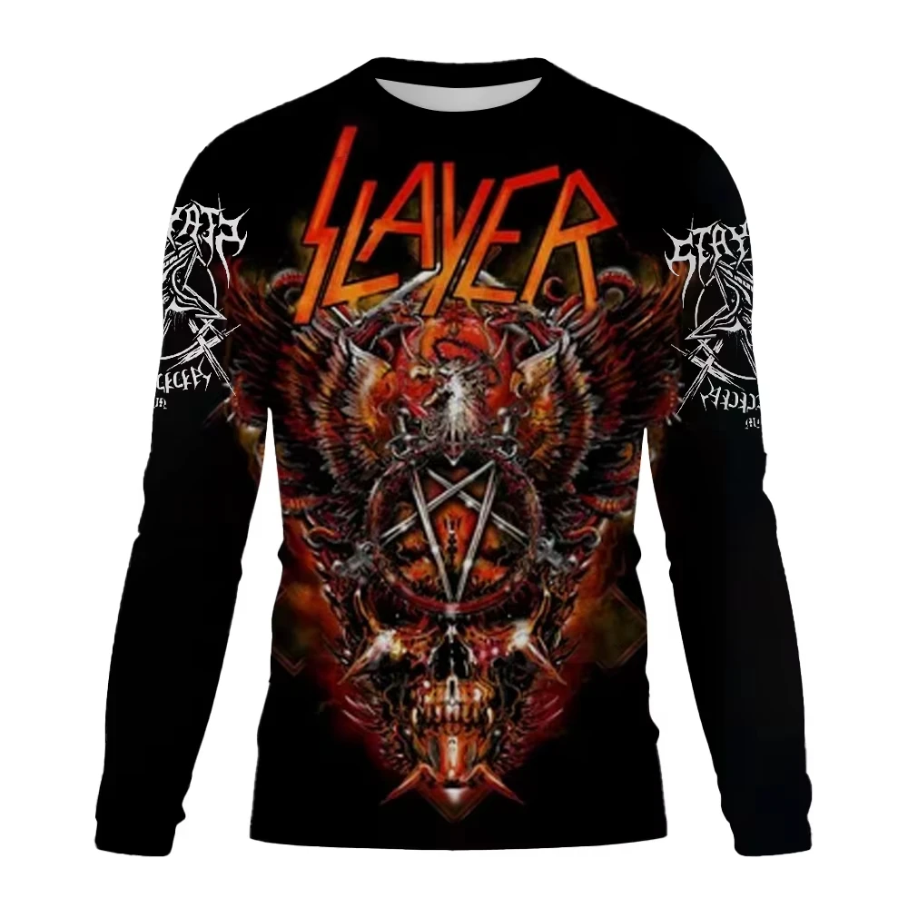الرجال طويلة الأكمام التي شيرت ثلاثية الأبعاد روك باند القاتل تي شيرت مطبوع للرجال تي شيرت الهيب هوب عادية المتضخم التي شيرت Ropa hombre تي شيرت