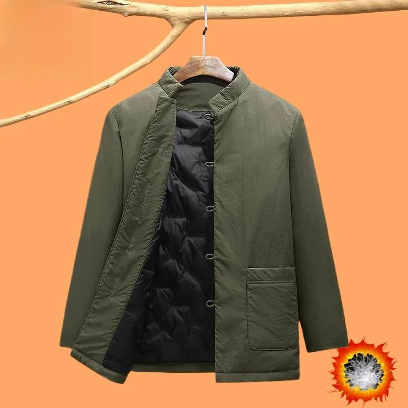 

Легкая мужская куртка из белого утиного пуха в деловом стиле, укороченная, утепленная, для мужчин среднего и старшего возраста, на пуговицах