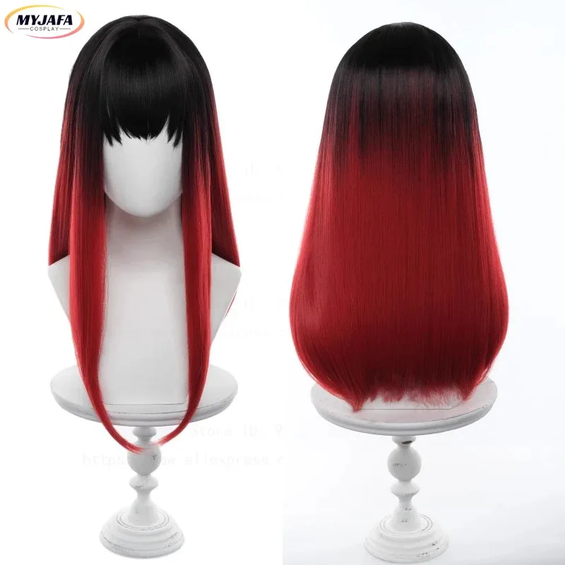ABC123 جودة عالية Tasuku Tsubakino شعر مستعار تأثيري 55 سنتيمتر متوسطة طويلة أسود أحمر مصبوغ مقاومة للحرارة الاصطناعية الشعر أنيميx ؛ 3,f'6,h.7;j