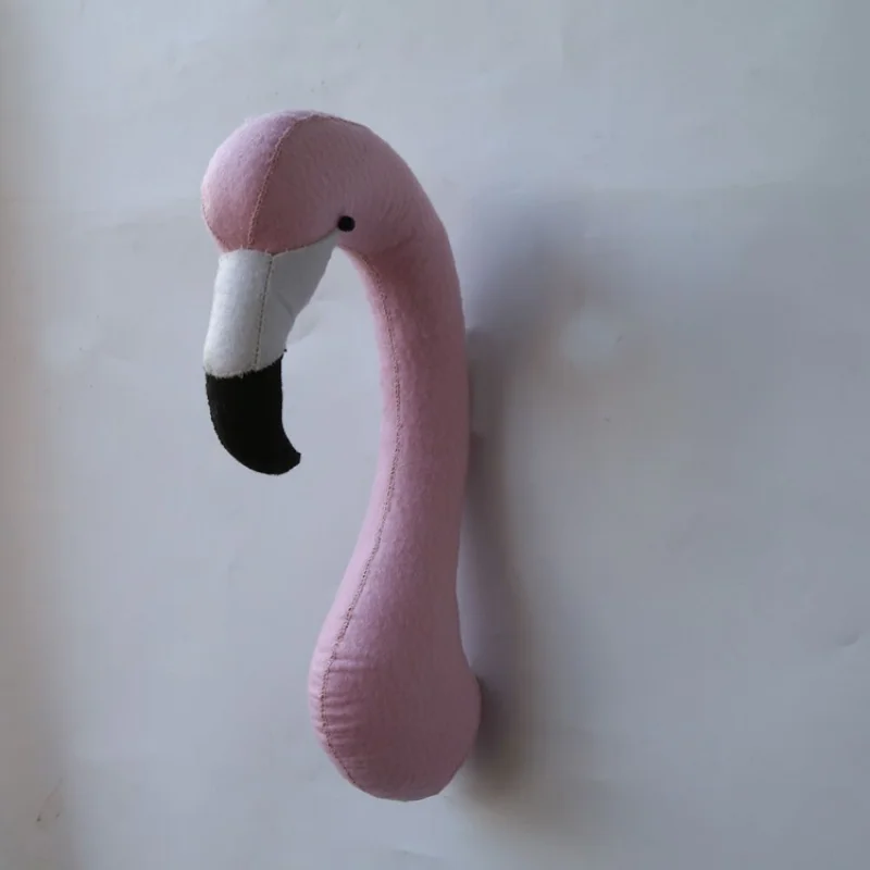 Kawaii wełna filc flamingo dekoracje ścienne pokój dziecięcy wiszące dzieci pluszowe zabawki wypchana lalka dla dzieci prezent gwiazdkowy prezent