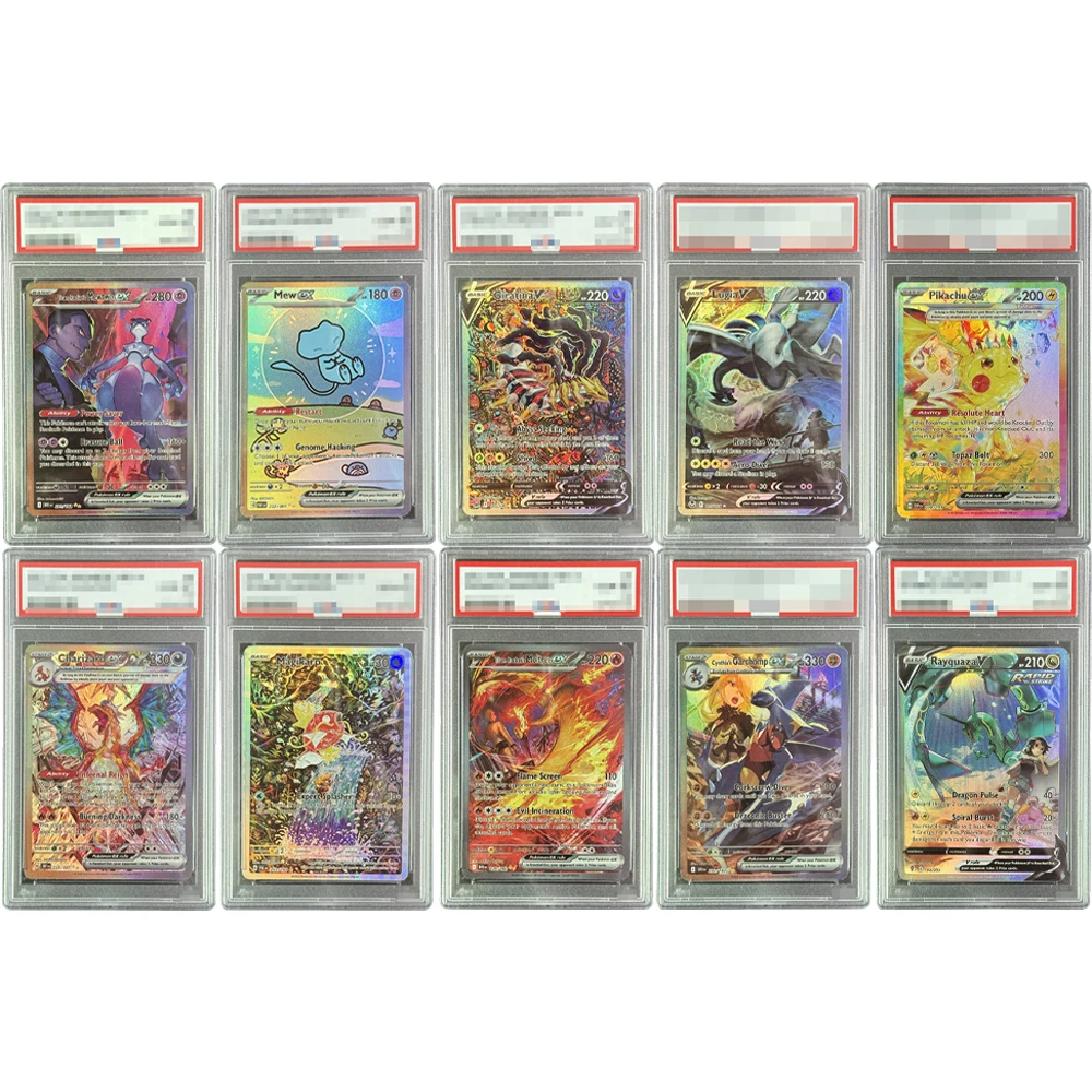 

Diy PTCG P.M. Pikachu Garchomp Moltres Rayquaza Magikarp Mewtwo Rating Collection Cards Self made Copy Graded Cards