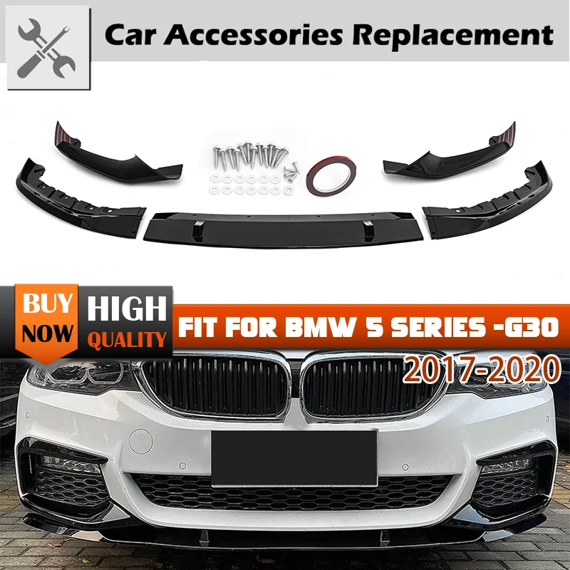 Car Front Bumper Spoiler Lip Fit For BMW 5 Series G30 G31 520i 530i 540i M-Sport 2017-2020 Car Splitter Diffuser Car Accessories